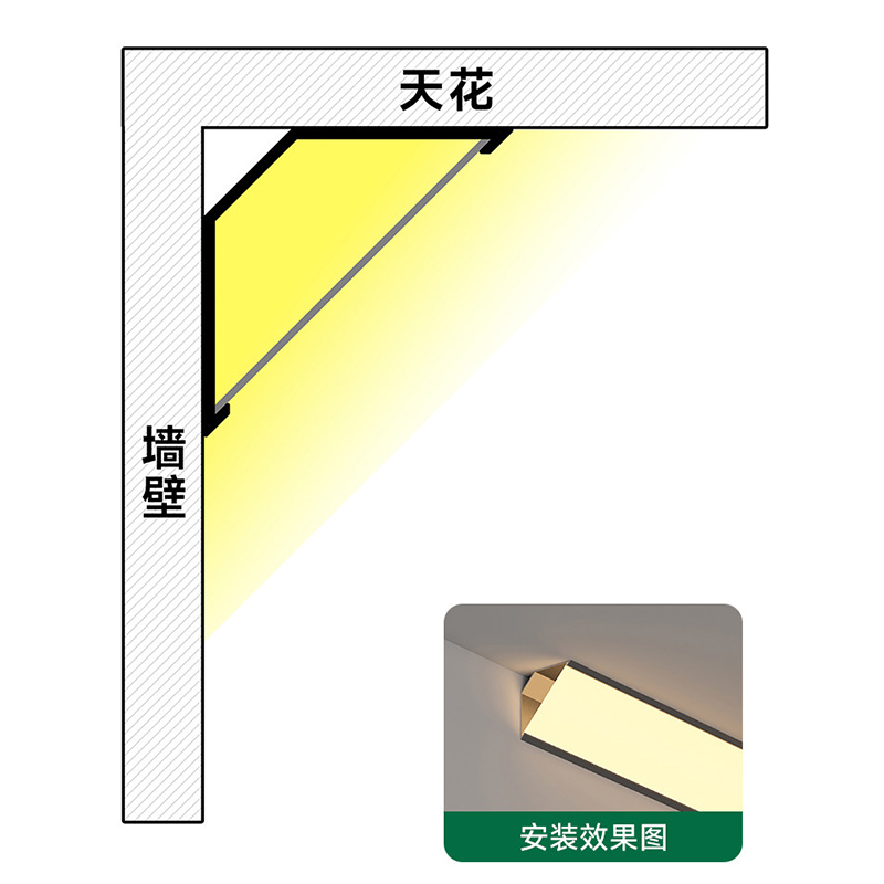 45 Degree Corner Strip Aluminium Channel Led Profile