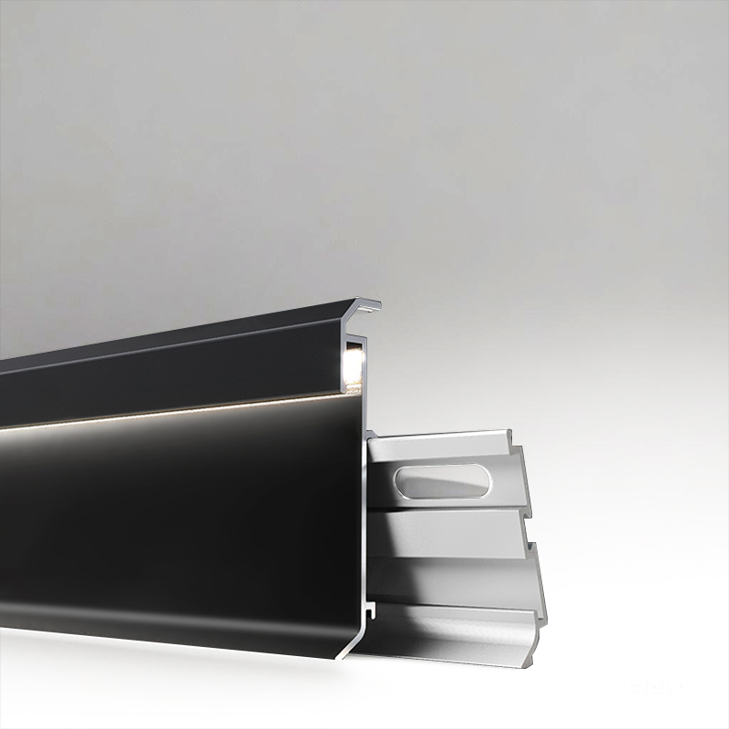 Clip-on illuminated skirting board