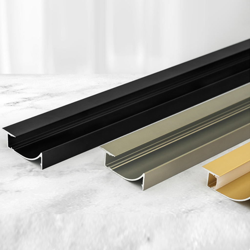 Recessed baseboard with downward lighting