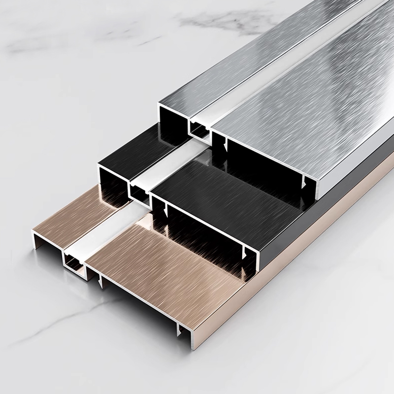Front-lit baseboard (brushed finish)