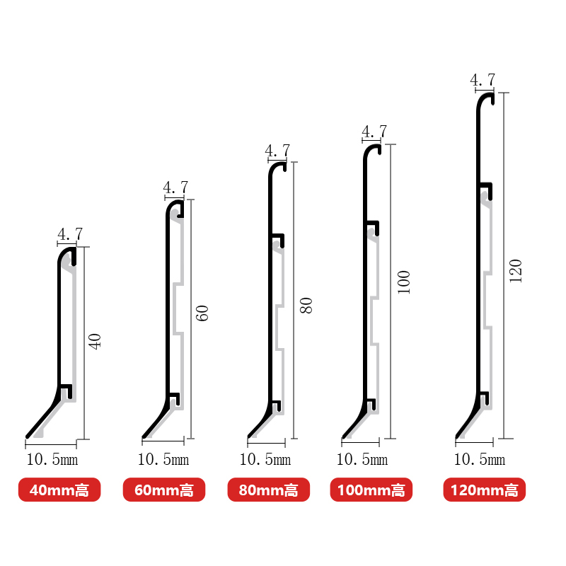 Skirting Board Aluminum Profile