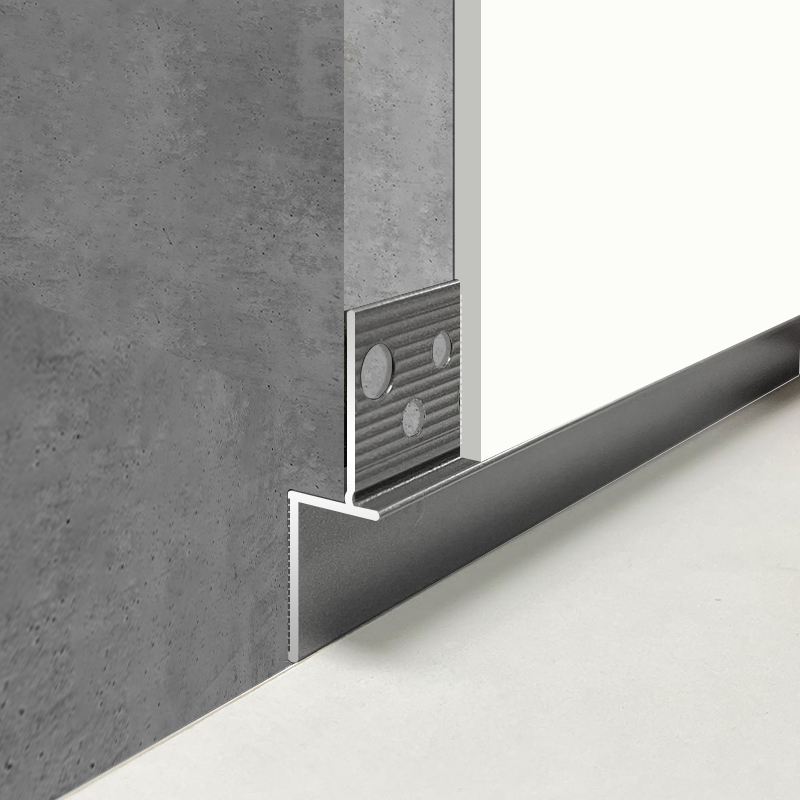 recessed skirting with plaster finish